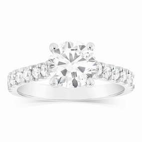 Luminesce Lab Grown 18ct White Gold 2 Carat TW 1.5 Carat Certified Diamond Engagement Ring