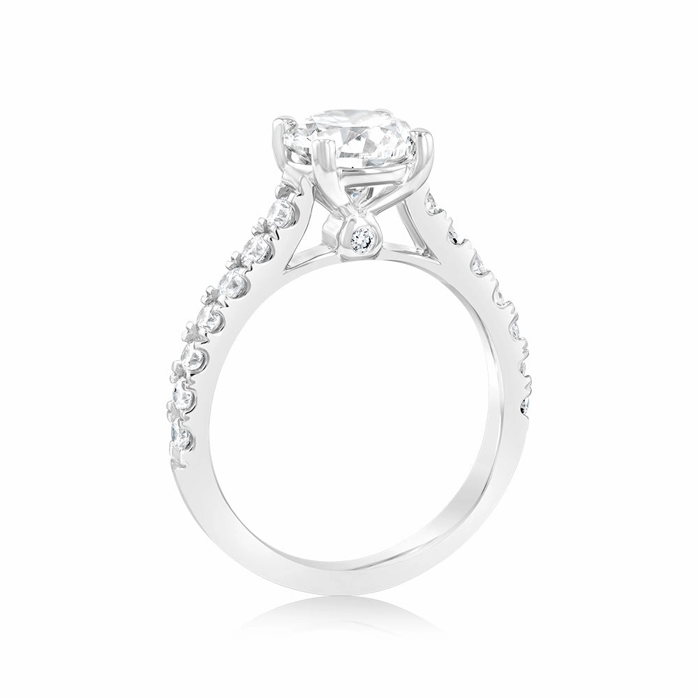 Luminesce Lab Grown 18ct White Gold 2 Carat TW 1.5 Carat Certified Diamond Engagement Ring