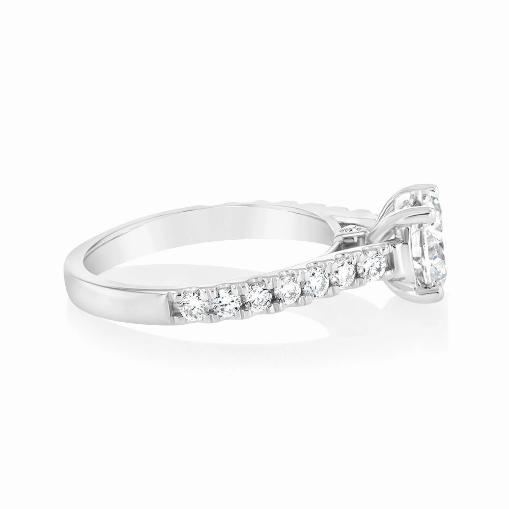Luminesce Lab Grown 18ct White Gold 2 Carat TW 1.5 Carat Certified Diamond Engagement Ring