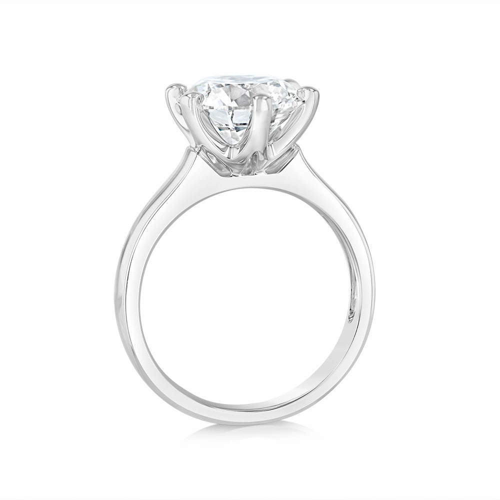 Luminesce Lab Grown 18ct White Gold 3 Carat Certified Diamond Solitaire Ring