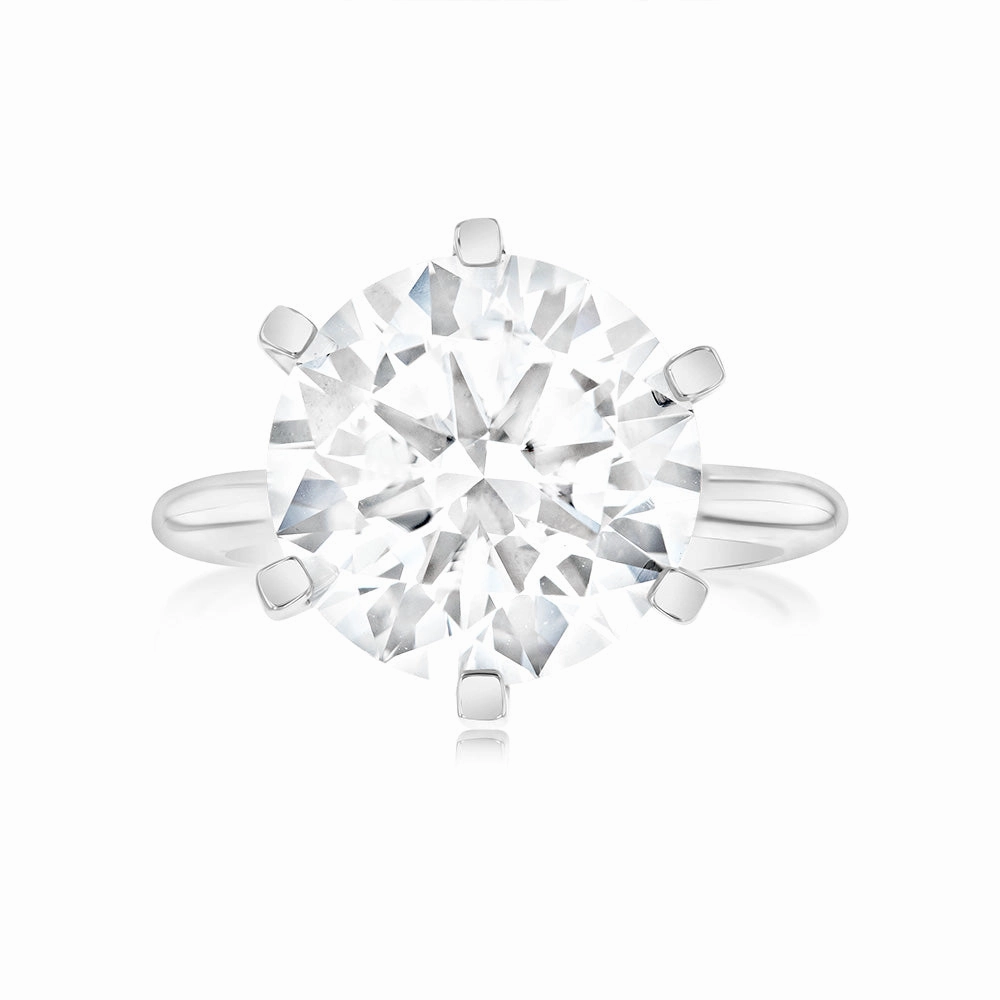 Luminesce Lab Grown 18ct White Gold Solitaire Ring in 6 Carat Certified Diamond