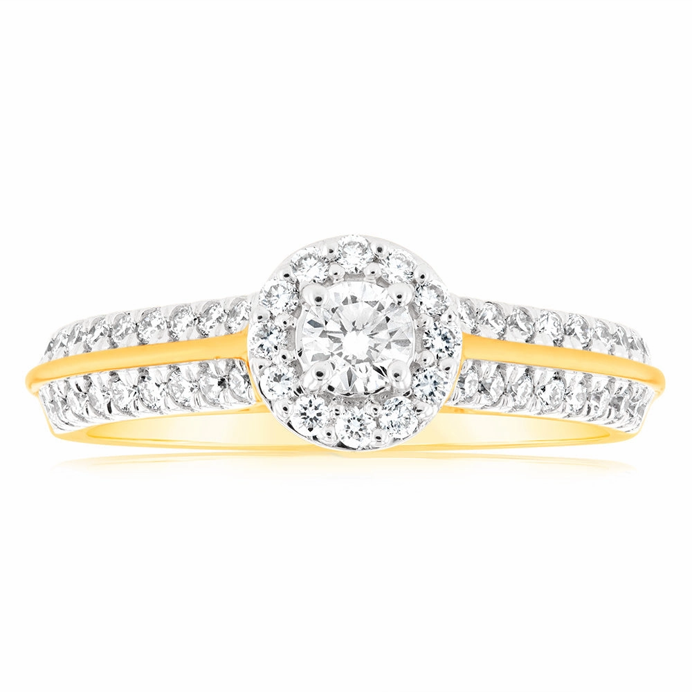 Luminesce Lab Grown 18ct Yellow Gold 1/2 Carat Diamond Engagement Ring