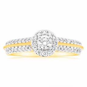 Luminesce Lab Grown 18ct Yellow Gold 1/2 Carat Diamond Engagement Ring