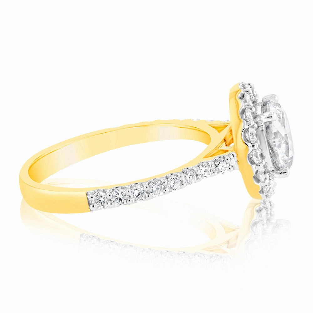 Luminesce Lab Grown 18ct Yellow Gold 2 Carat TW 1.5 Carat Certified Diamond Engagement Ring