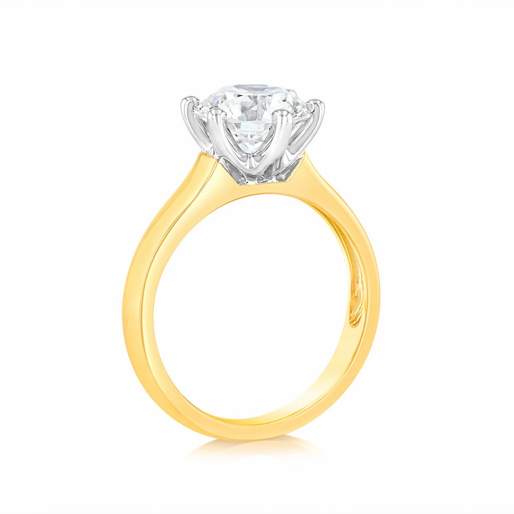 Luminesce Lab Grown 18ct Yellow Gold 2 Carats Certified Diamond Solitaire Ring