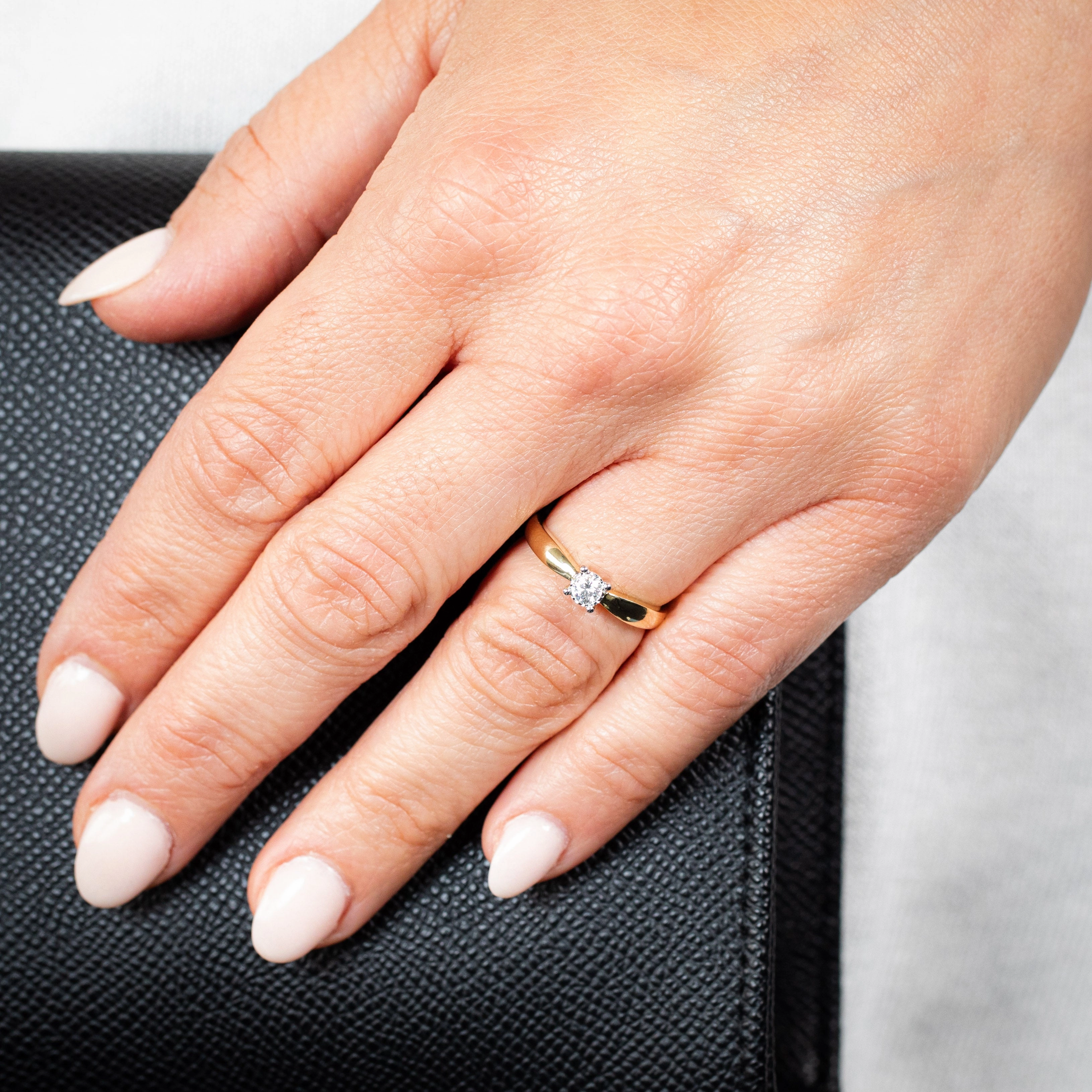 Luminesce Lab Grown 1/10 Carat Diamond 4 Claw Ring in 9ct Yellow Gold