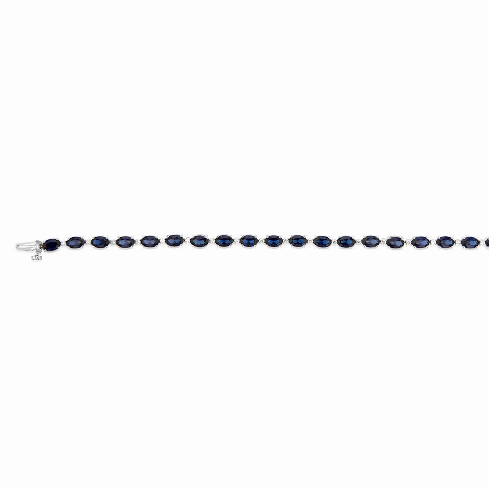 Luminesce Lab Grown 1/2 Carat Diamond Bracelet with Created Sapphire in Sterling Silver