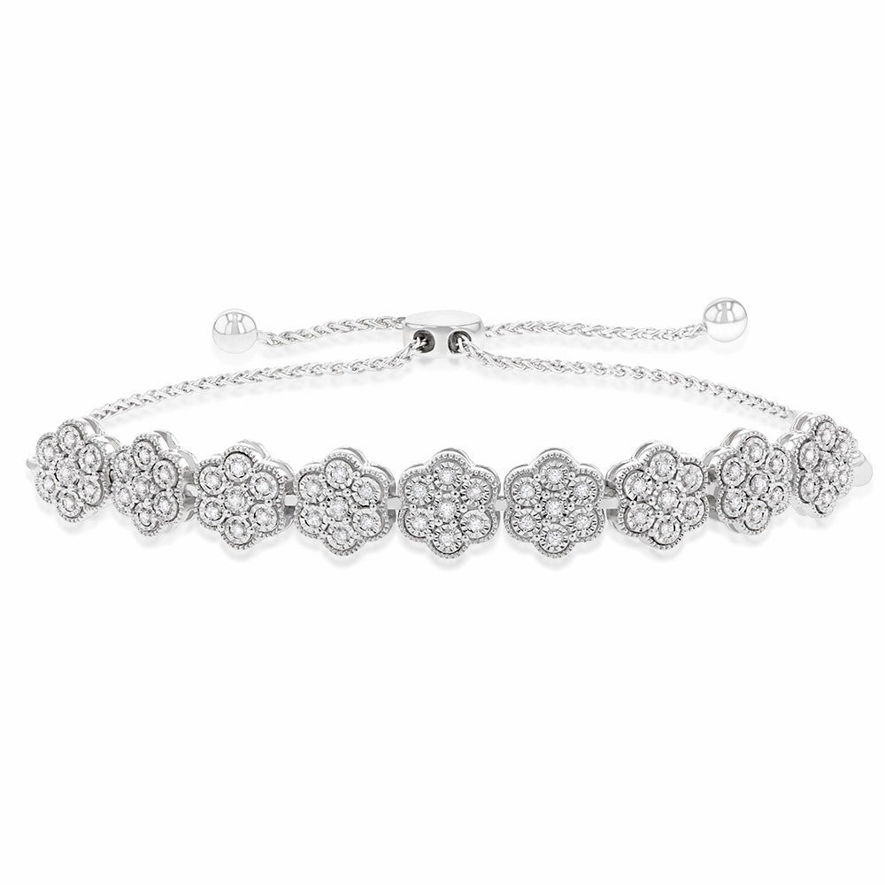 Luminesce Lab Grown 1/5 Carat Diamond in Sterling Silver Bolo Bracelet