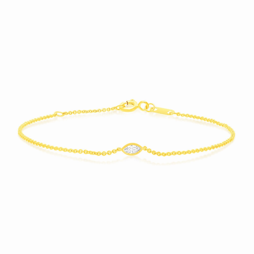 Luminesce Lab Grown 1/6 Carat Diamond Bracelet in 9ct Yellow Gold