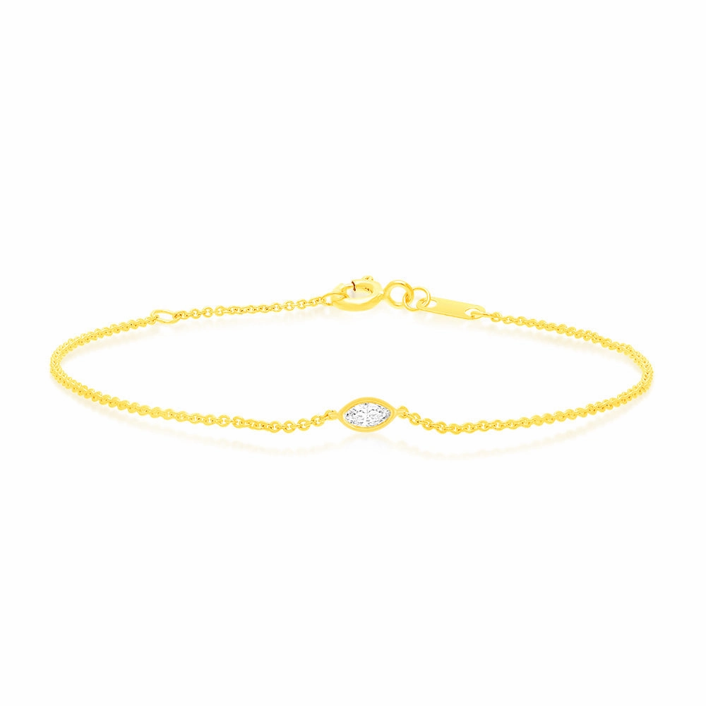 Luminesce Lab Grown 1/6 Carat Diamond Bracelet in 9ct Yellow Gold