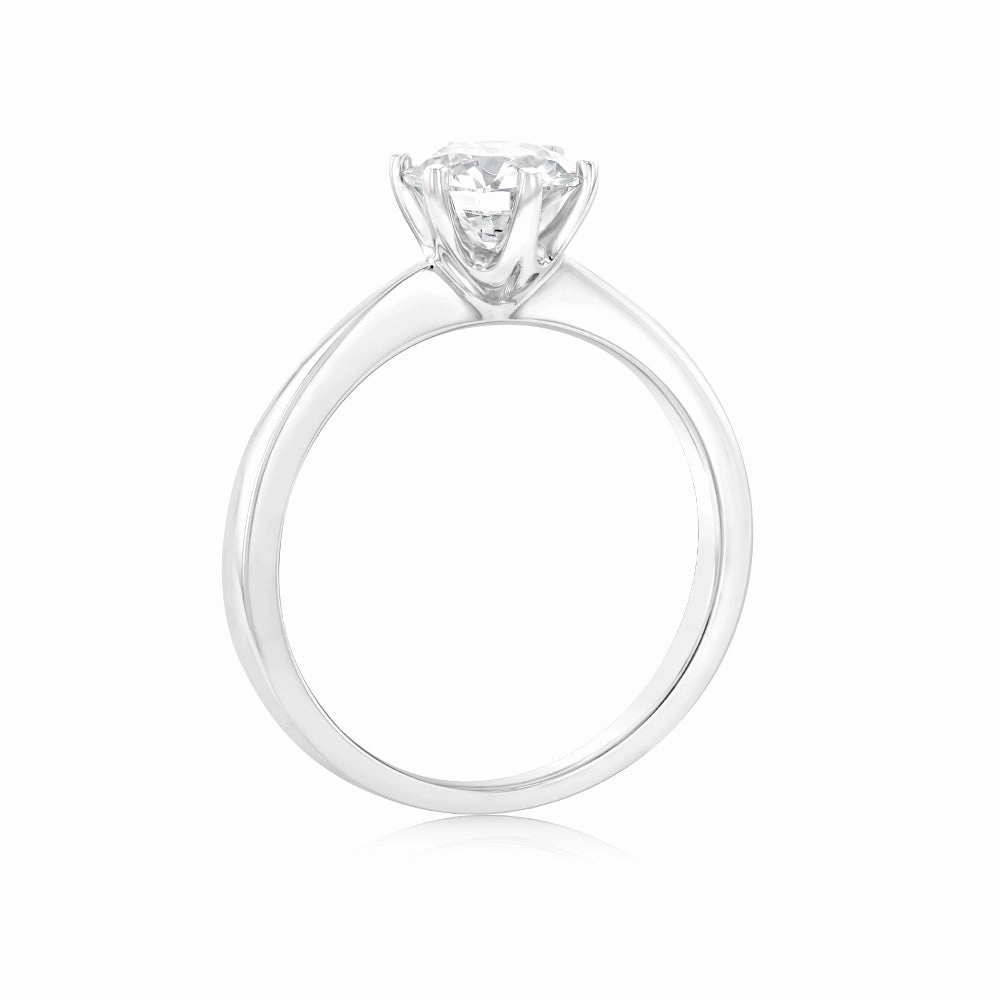 Luminesce Lab Grown 1 Carat Brilliant Cut Diamond Solitaire Ring in Sterling Silver