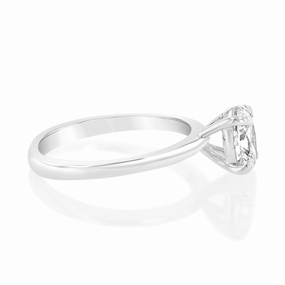 Luminesce Lab Grown 1 Carat Certified Oval Engagement Ring in 18ct White Gold