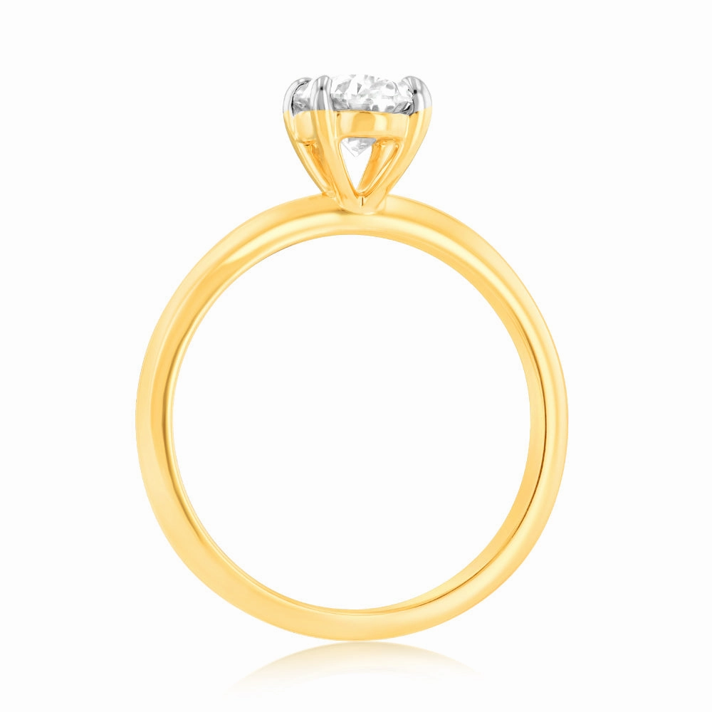 Luminesce Lab Grown 1 Carat Certified Oval Engagement Ring in 18ct Yellow Gold