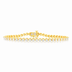 Luminesce Lab Grown 1 Carat Diamond Gold Plated Sterling Silver Bracelet