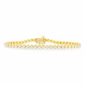 Luminesce Lab Grown 1 Carat Diamond Gold Plated Sterling Silver Bracelet