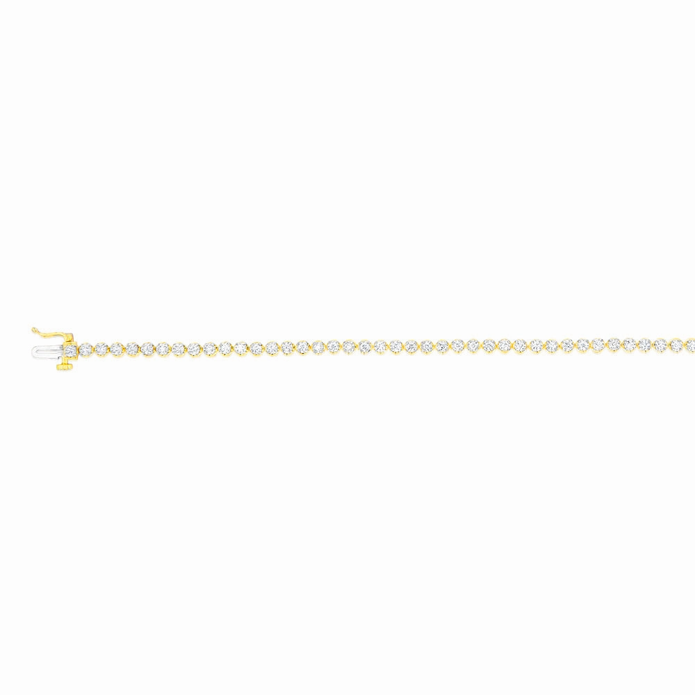 Luminesce Lab Grown 1 Carat Diamond Gold Plated Sterling Silver Bracelet