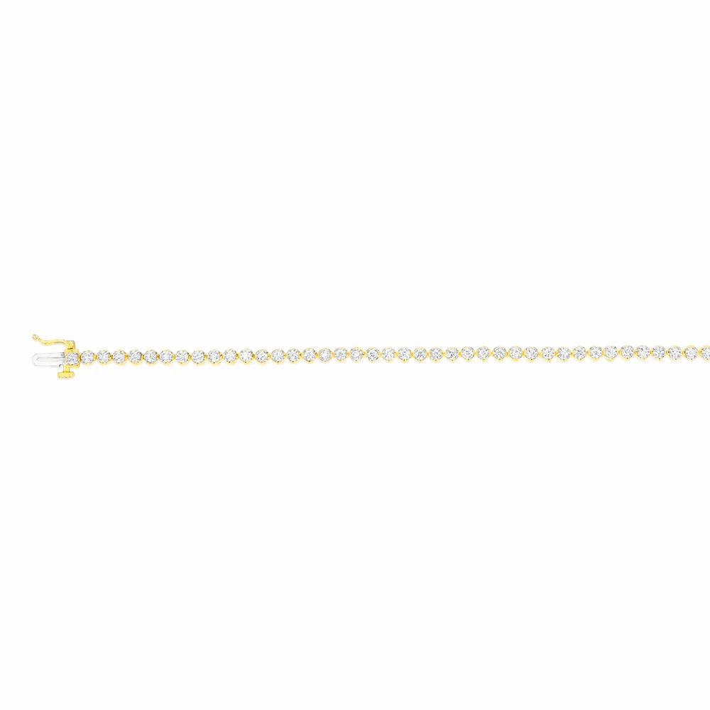 Luminesce Lab Grown 1 Carat Diamond Gold Plated Sterling Silver Bracelet