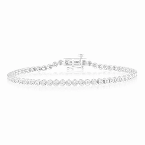 Luminesce Lab Grown 1 Carat Diamond Tennis Bracelet in Sterling Silver