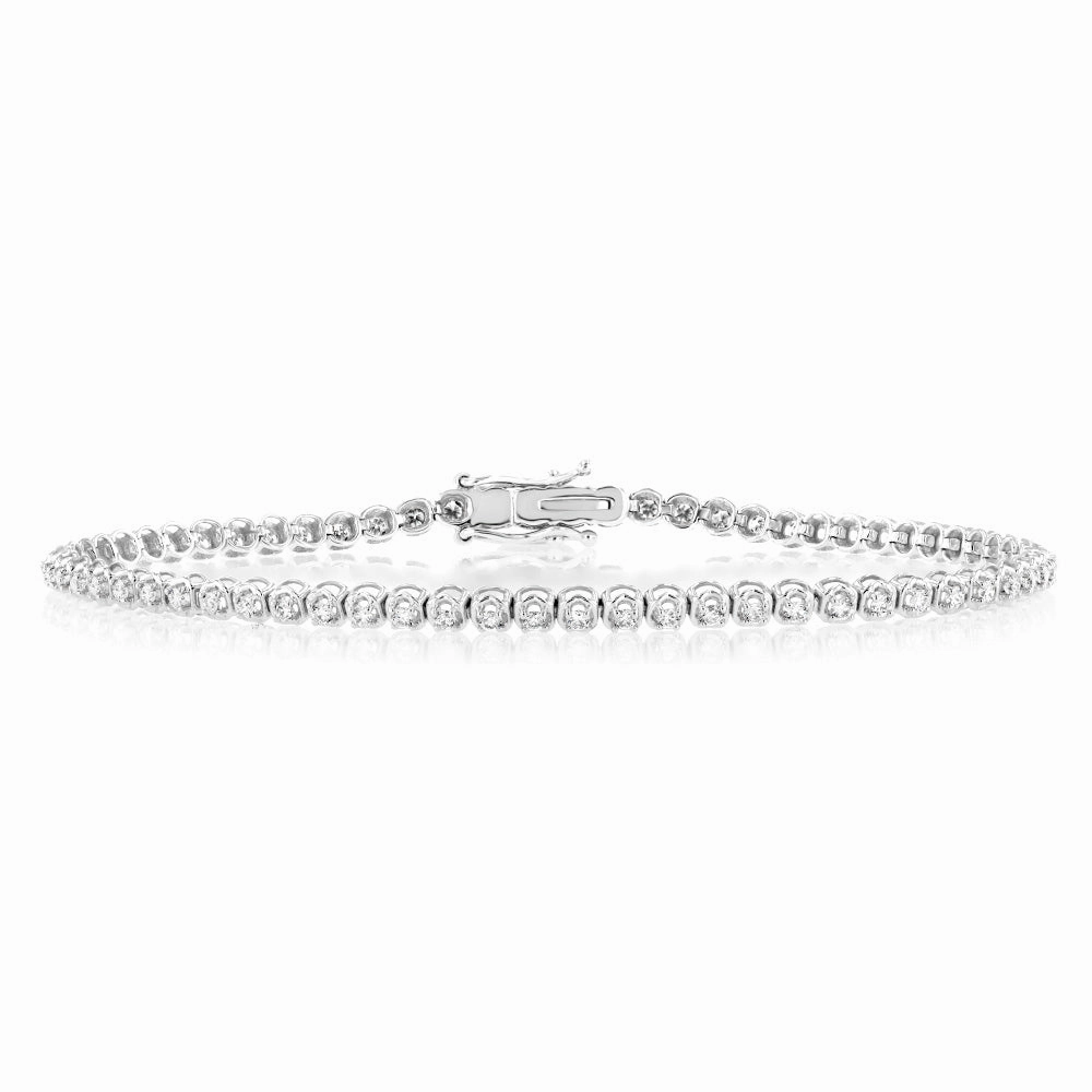 Luminesce Lab Grown 1 Carat Diamond Tennis Bracelet in Sterling Silver