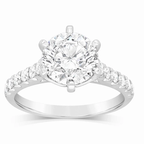 Luminesce Lab Grown  2.3 Carats Diamond Engagement Ring with 2 Carat Centre Diamond in 18ct White Gold