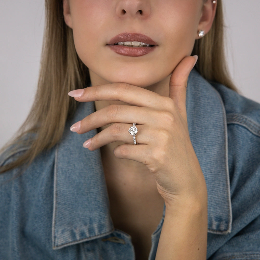 Luminesce Lab Grown  2.3 Carats Diamond Engagement Ring with 2 Carat Centre Diamond in 18ct Yellow Gold