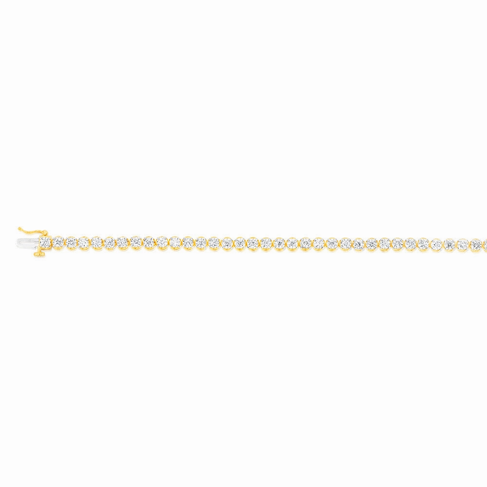 Luminesce Lab Grown 2 Carat Diamond Gold Plated Sterling Silver Bracelet