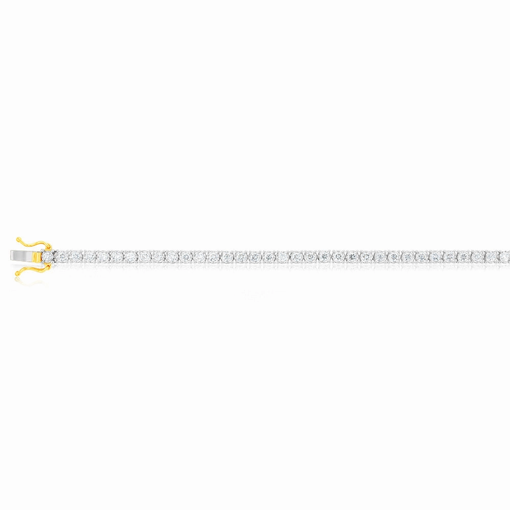 Luminesce Lab Grown 2 Carat Diamond Tennis Bracelet in 9ct Yellow Gold