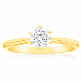 Luminesce Lab Grown 3/4 Carat Diamond Solitaire Ring set in 14ct Yellow Gold