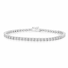 Luminesce Lab Grown 3 Carat Diamond Tennis Bracelet in 9ct White Gold