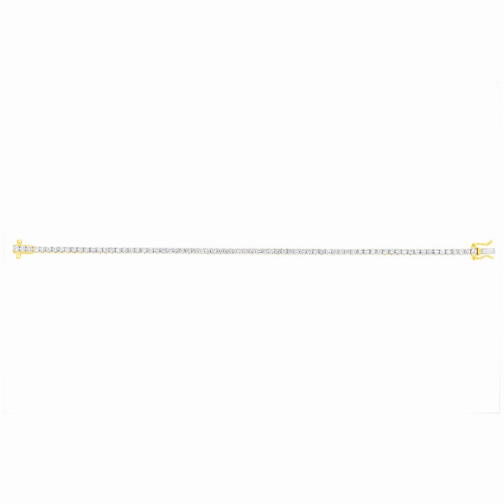 Luminesce Lab Grown 3 Carat Diamond Tennis Bracelet in 9ct Yellow Gold