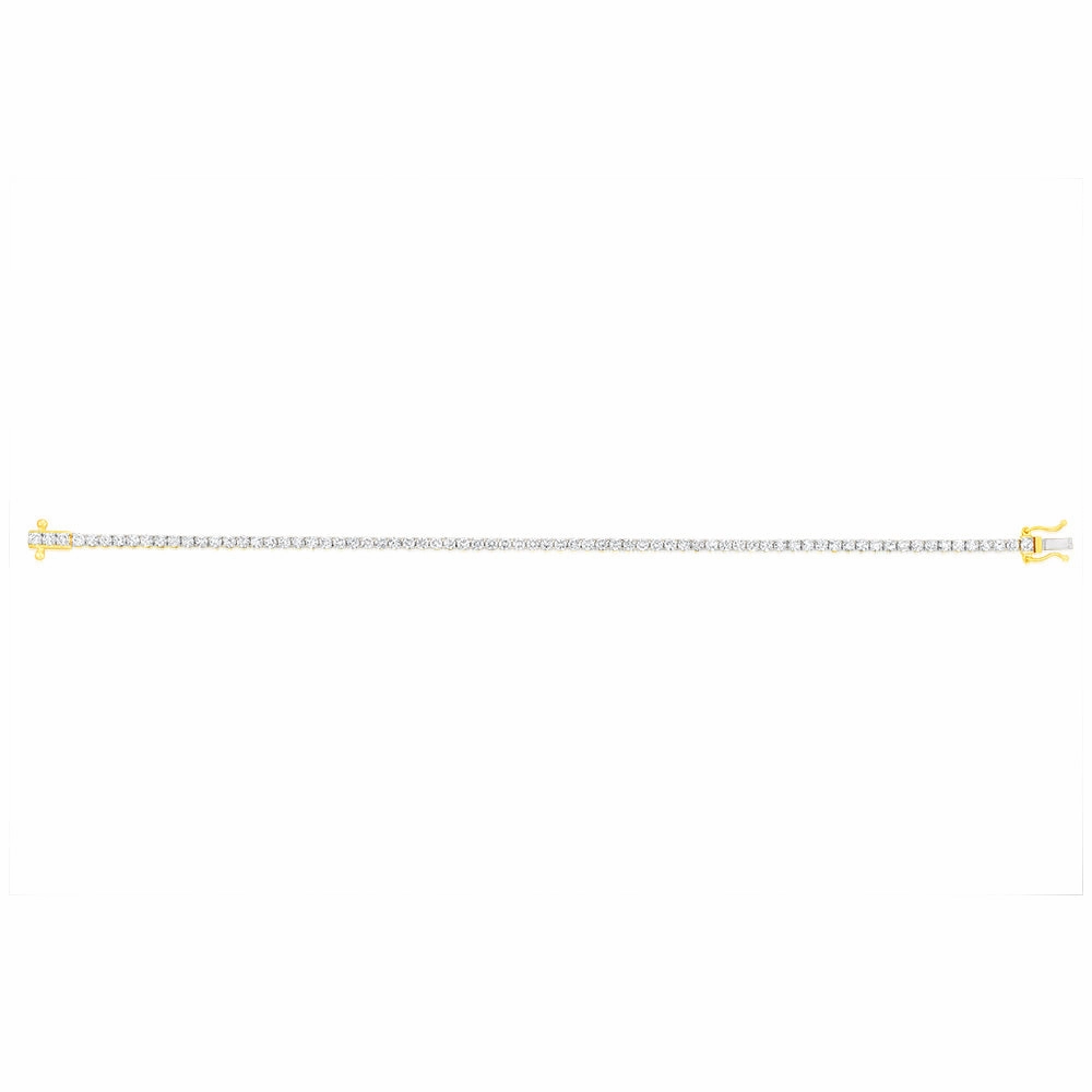 Luminesce Lab Grown 3 Carat Diamond Tennis Bracelet in 9ct Yellow Gold