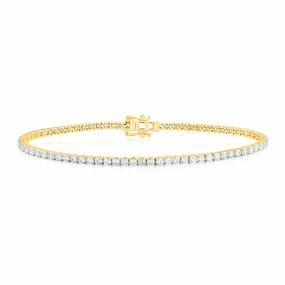 Luminesce Lab Grown 3 Carat Diamond Tennis Bracelet in 9ct Yellow Gold
