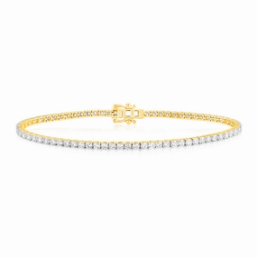 Luminesce Lab Grown 3 Carat Diamond Tennis Bracelet in 9ct Yellow Gold