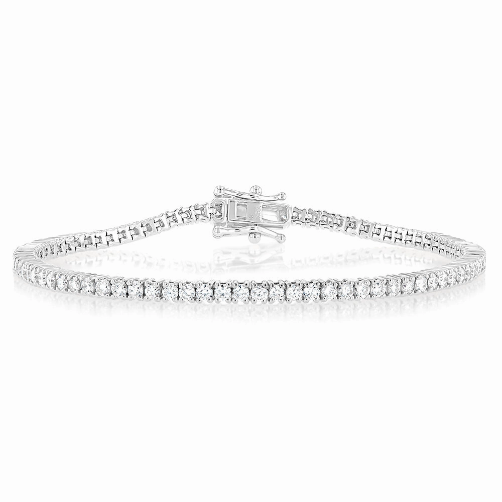 Luminesce Lab Grown 3 Carat Diamond Tennis Bracelet in Sterling Silver