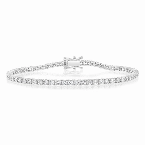Luminesce Lab Grown 4 Carat Diamond Tennis Bracelet in Sterling Silver