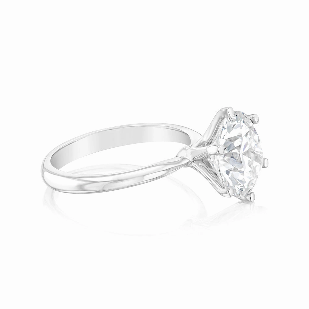 Luminesce Lab Grown 4Carat Certified Diamond Solitaire Ring in 18ct White Gold
