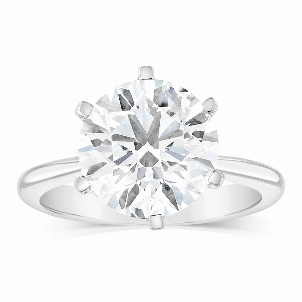 Luminesce Lab Grown 4Carat Certified Diamond Solitaire Ring in 18ct White Gold