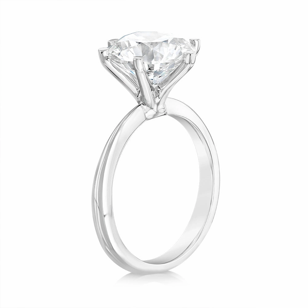 Luminesce Lab Grown 4Carat Certified Diamond Solitaire Ring in 18ct White Gold