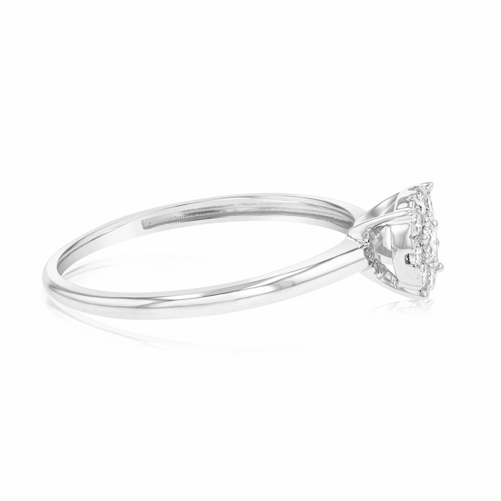 Luminesce Lab Grown 9ct White Gold 0.30 Carat Diamond Cluster Dress Ring