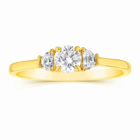 Luminesce Lab Grown 9ct Yellow Gold 0.60 Carat Diamond Solitaire Fancy Ring