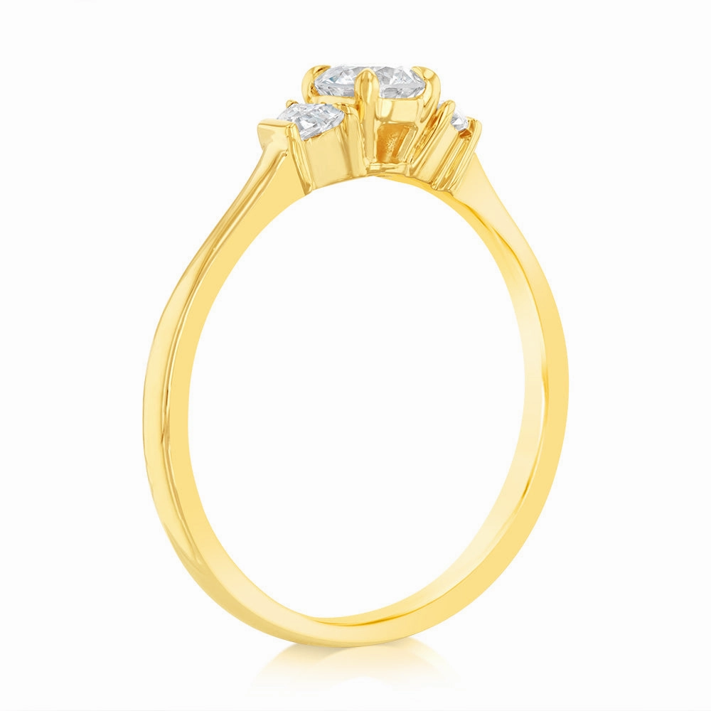Luminesce Lab Grown 9ct Yellow Gold 0.60 Carat Diamond Solitaire Fancy Ring