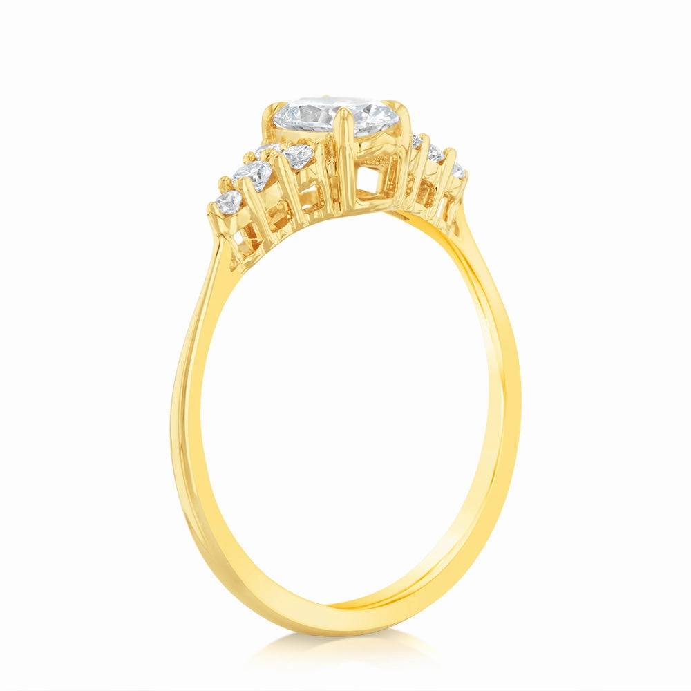 Luminesce Lab Grown 9ct Yellow Gold 0.65 Carat Diamond Solitaire Fancy Ring