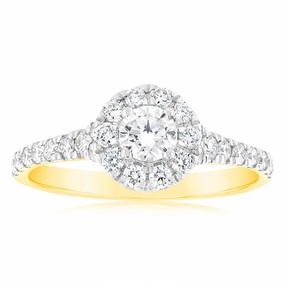 Luminesce Lab Grown 9ct Yellow Gold 0.75 Carat Diamond Solitaire Fancy Ring
