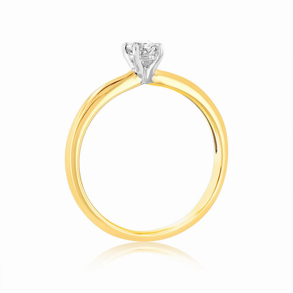 Luminesce Lab Grown 9ct Yellow Gold 1/4 Carat Oval Cut Solitaire Diamond Ring