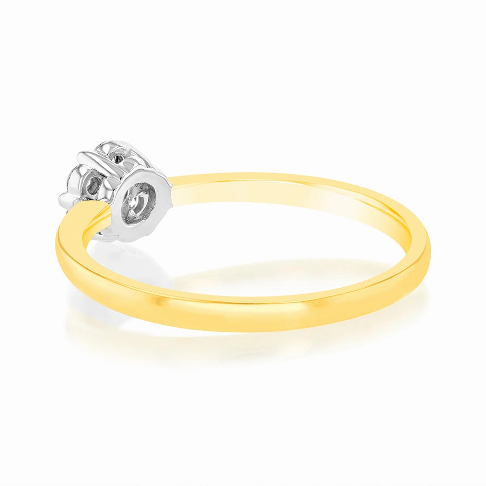 Luminesce Lab Grown 9ct Yellow Gold 1/6 Carat Diamond Solitaire Fancy Ring