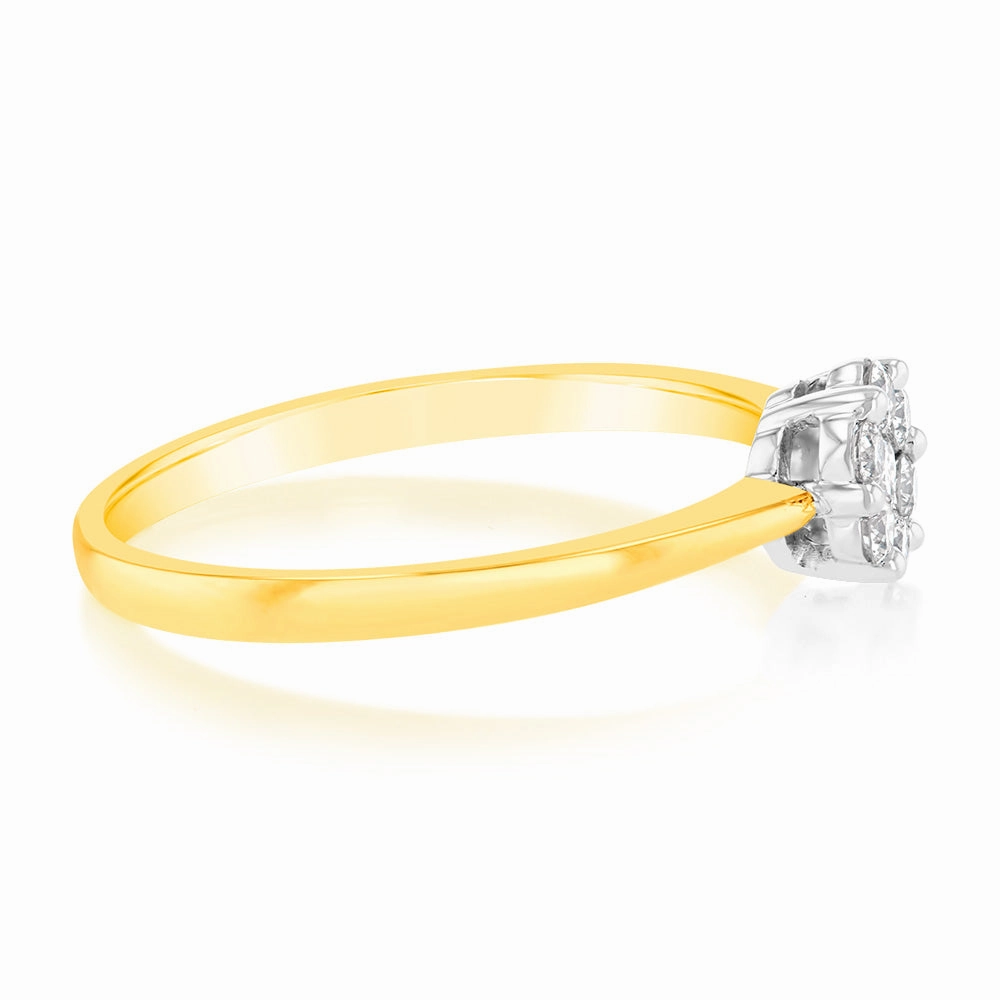 Luminesce Lab Grown 9ct Yellow Gold 1/6 Carat Diamond Solitaire Fancy Ring
