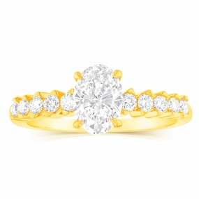 Luminesce Lab Grown 9ct Yellow Gold 1 Carat Diamond Solitaire Fancy Ring