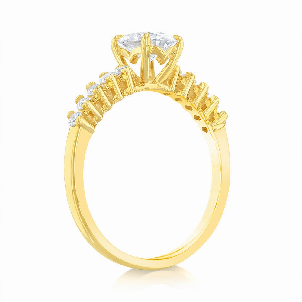 Luminesce Lab Grown 9ct Yellow Gold 1 Carat Diamond Solitaire Fancy Ring