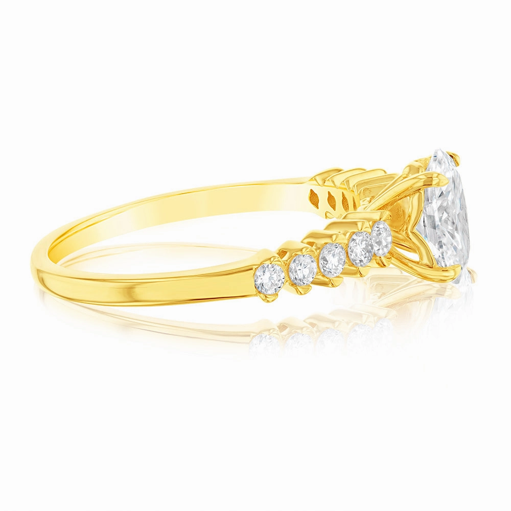 Luminesce Lab Grown 9ct Yellow Gold 1 Carat Diamond Solitaire Fancy Ring
