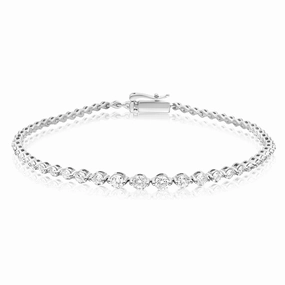 Luminesce Lab Grown Bracelet 1 Carat Diamond in 14ct White Gold